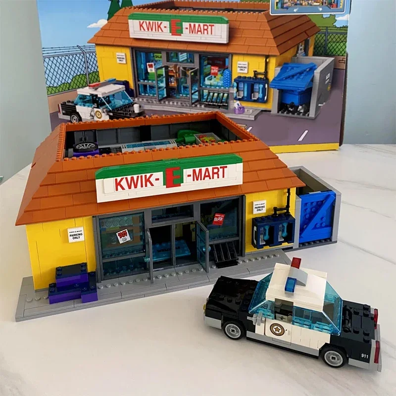 Kreatywny serial telewizyjny Simpsonowie Klocki konstrukcyjne Model supermarketu Krusty Burger Architektura Zestaw klocków Prezent dla dziecka