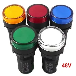 10 Stks/partij 22Mm Ac/Dc 48V Panel Aangeven Led Signaal Licht Helderheid Warterproof Indicator Aangeeft Lichten Gat size AD16-22D/S