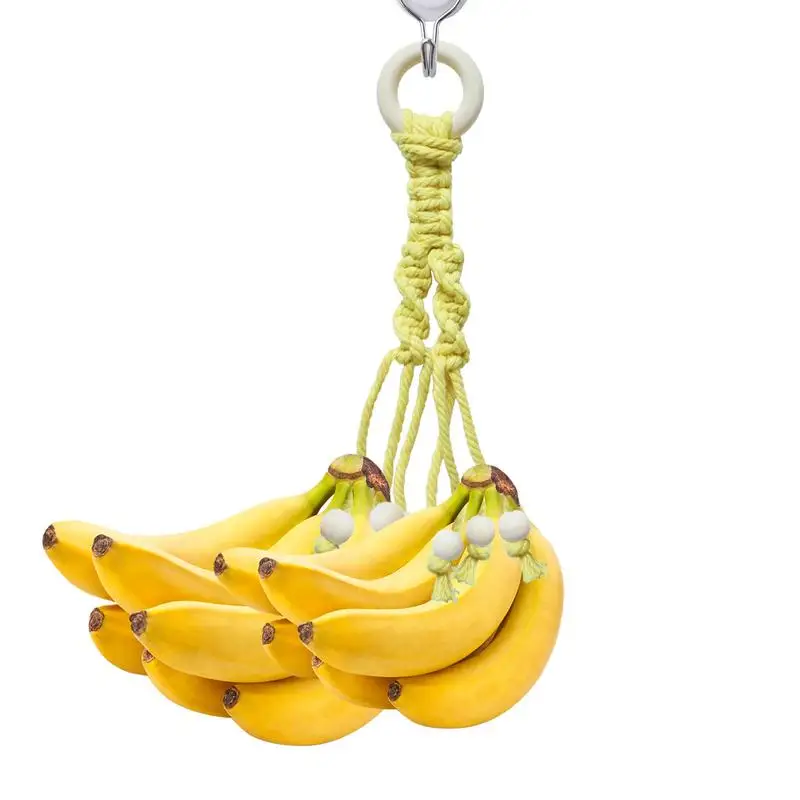 Banana Rope Hanger Stylish Hanging Banana Holder Stand Non-slip Banana Hanger Boho Home Decor Fruits Rack Kitchen Storage Stand