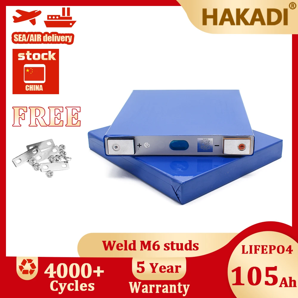 HAKADI Lifepo4 Lifepo4 3.2 فولت 105 أمبير بطاريات قابلة للشحن العلامة التجارية الأصلية الجديدة Gotion 4-16 قطعة للنظام الشمسي قارب RV البحرية