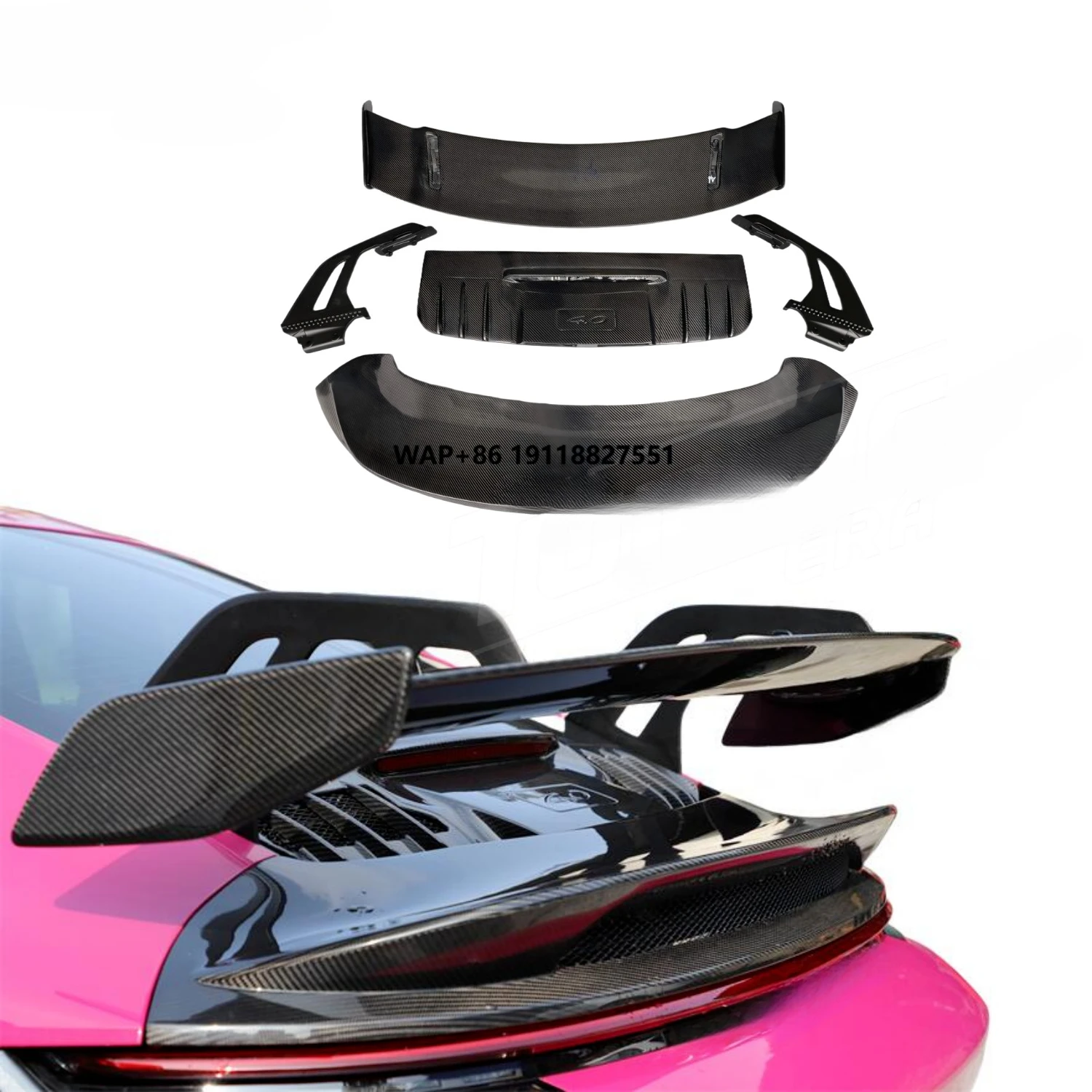 

GT3 Style 992 Dry Carbon Fiber Rear Wing Spoiler for Carrera 911 Easy Replacement Tail Trunk Boot Lip Body Kits