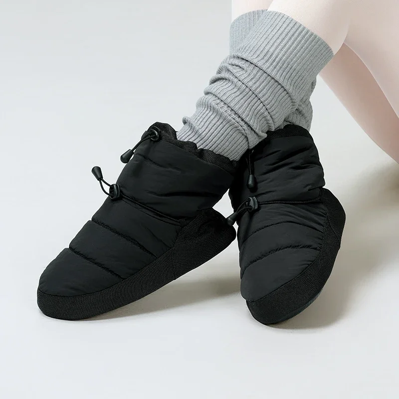 Women Ballet Boots Shoes Warm Up Booties Winter Dance Boots Plush Dance Cotton Shoes Warm Anti-Slip Ballet Shoes Training Shoes