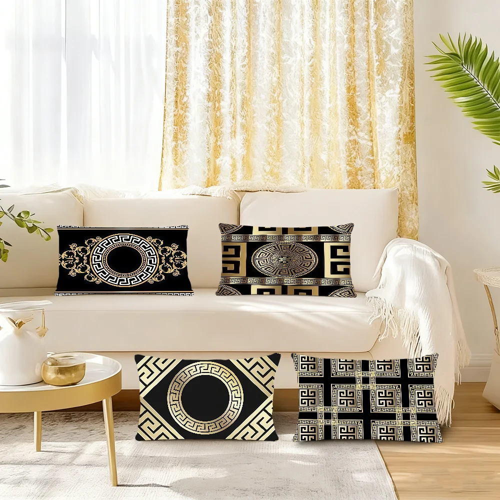 Greek Style Pattern Cushion Cover Rectangle Pillow Case Printing Bedside Sofa Room Home Decoration Pillowcase