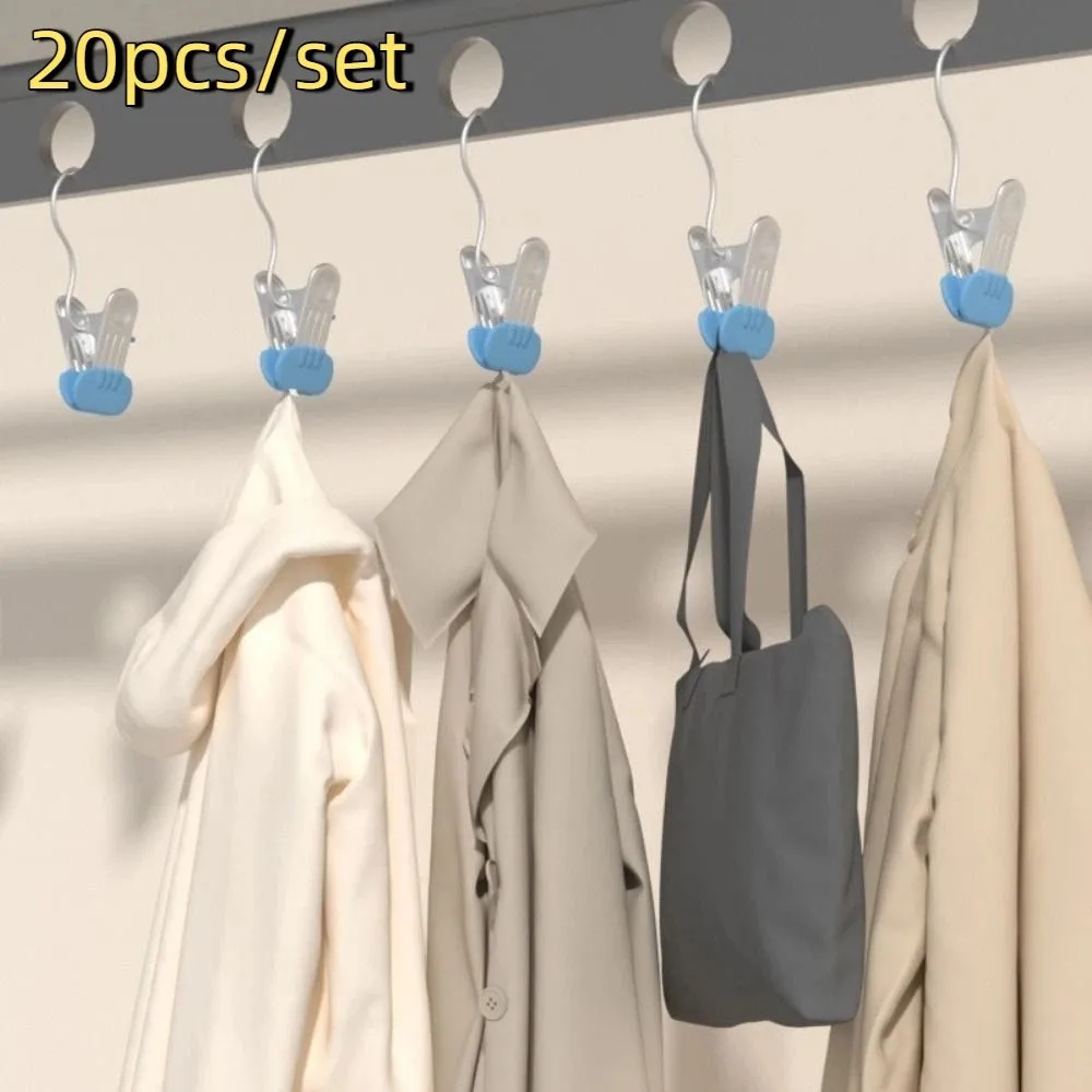 

Набор из 20 шт. вешалок для леггинсов из нержавеющей стали, широкие, нескользящие, портативные, для белья, без следов, экономия места, органайзер для шкафа
