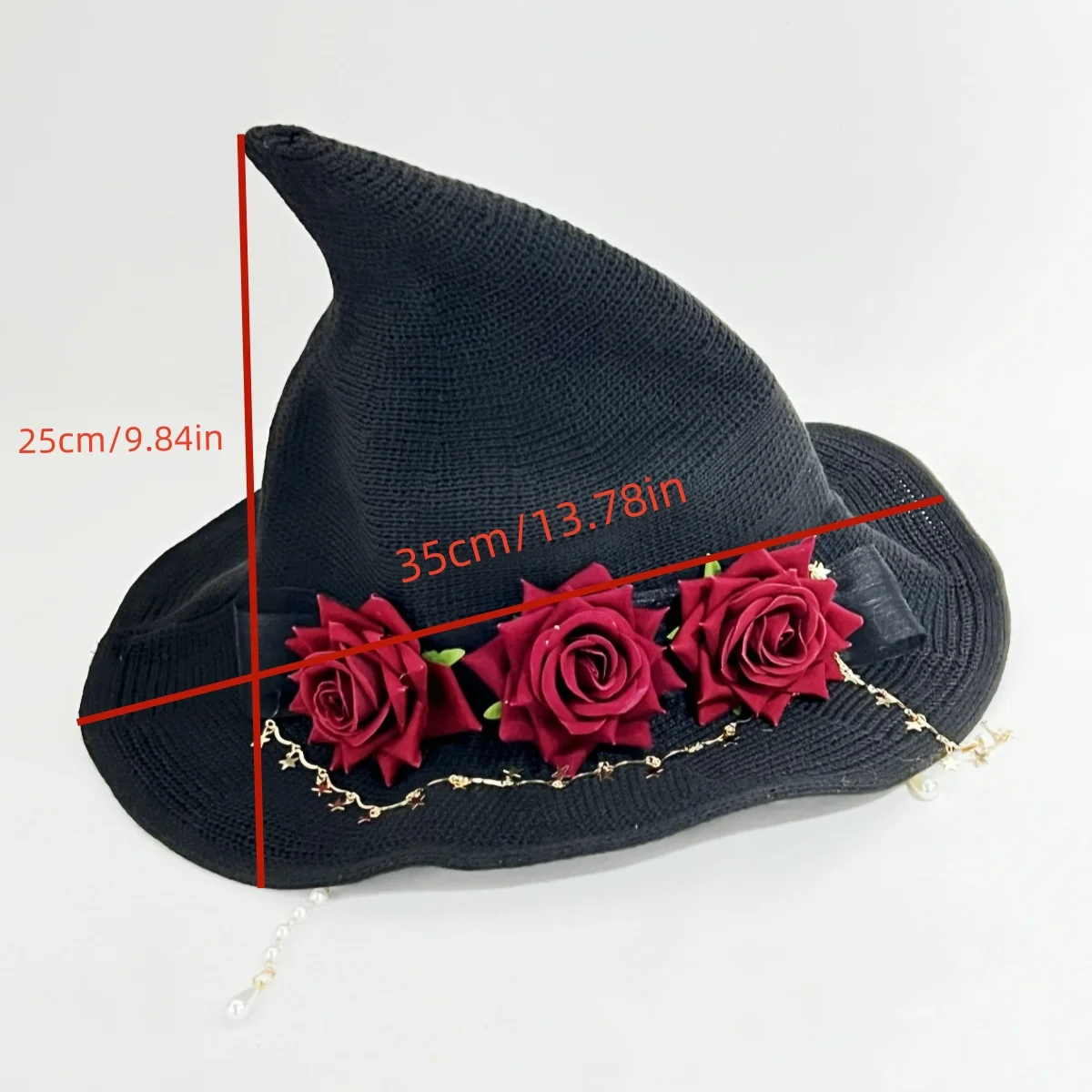 Halloween Big Bow Wizard Hat Retro Witch Hat Masquerade Rose Gothic Magical Girl Hat Cosplay Accessories Party