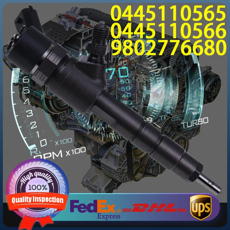 

0445110565 0445110566 9802776680 Common Rail Fuel Injector For Citroen DS3 DS4 DS5 Ford Peugeot 3008 208 1.6 D Engine
