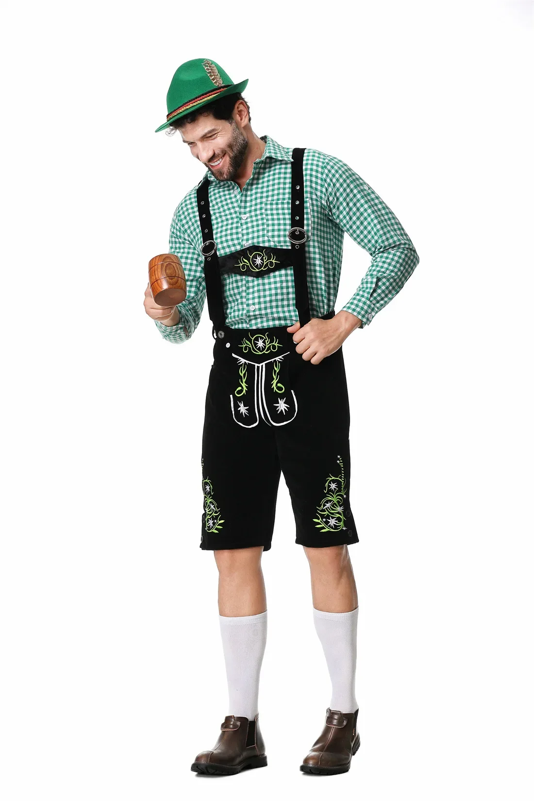 Bayerischer Bieranzug Neue grüne Oktoberfest-Kleidung für Herren