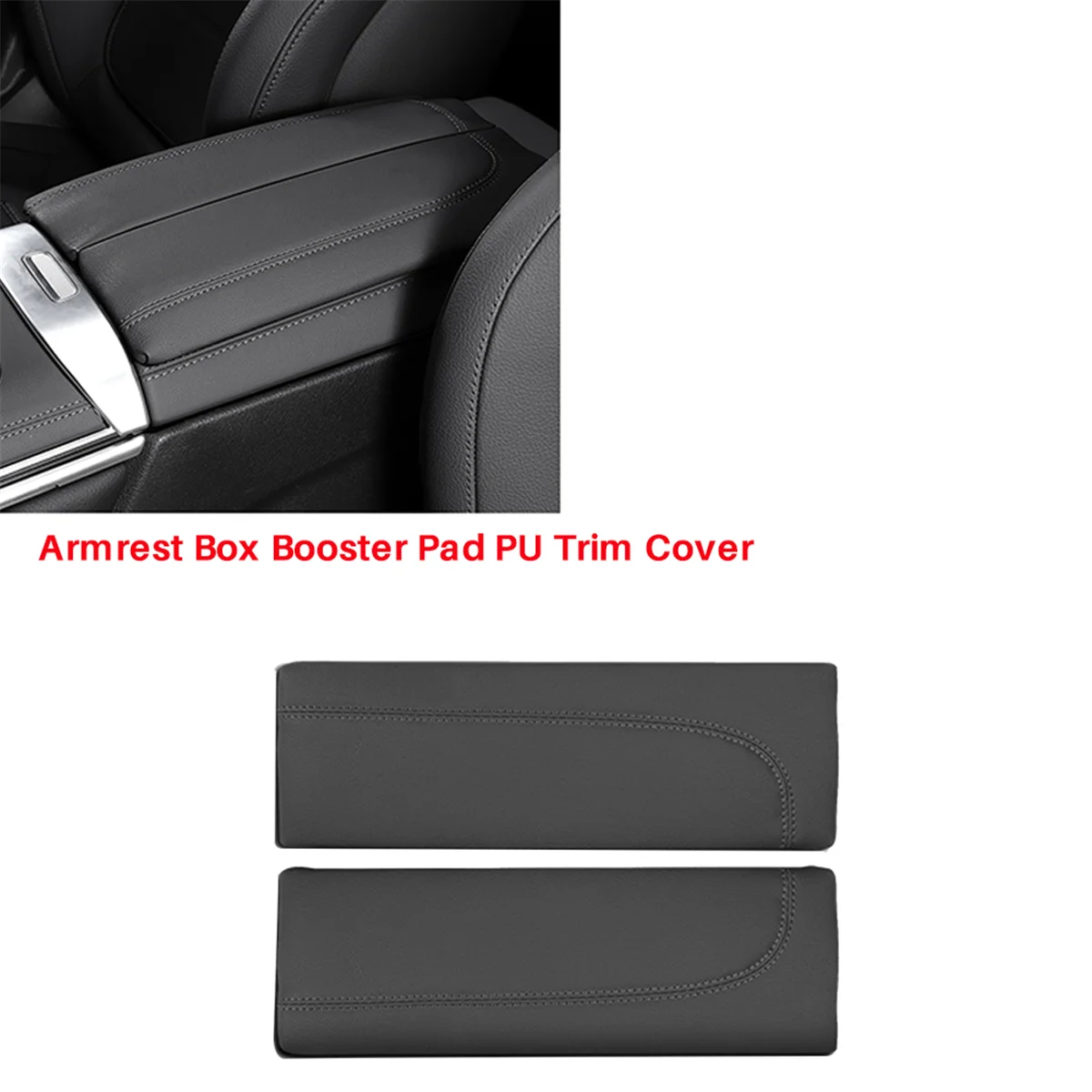 Car Central Console Armrest Box Booster Pad PU Trim Cover for Mercedes Benz GLC C-Class W206 C200 X253 GLC300 22-2024,A