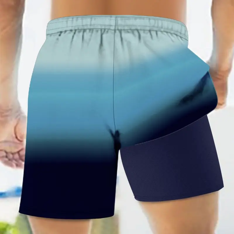 Quick Dry Summer Mens Siwmwear Beach Board Shorts Briefs For Man Swim Trunks Male Sportswear Beachwear Fitness Plus Size