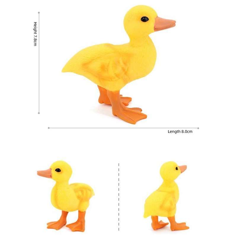 L67A Farm Ducks Realistic Animal Figurines Duckling Little Duck Animal Figures for Children's Party Favors Toys Yellow