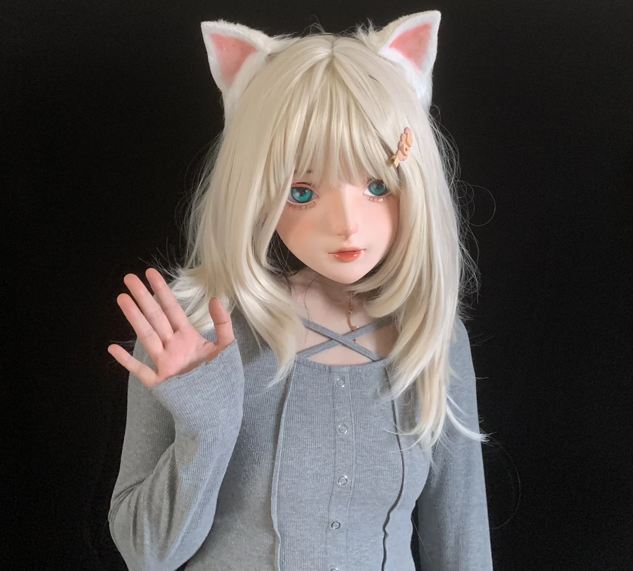 (AKG021) Half head super sweet female resin crossdressing BJD Doll kig cosplay kigurumi mask