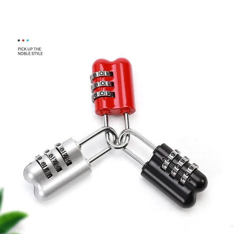 New Mini Combination Lock For Luggage Backpack Drawer Security Password Padlock Three-position Aluminum Alloy Combination Lock