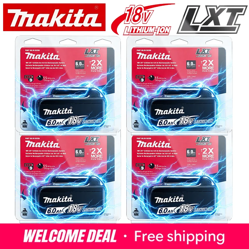 Genuine 18V Makita 6000mAh For Makita Battery BL1840 BL1830B