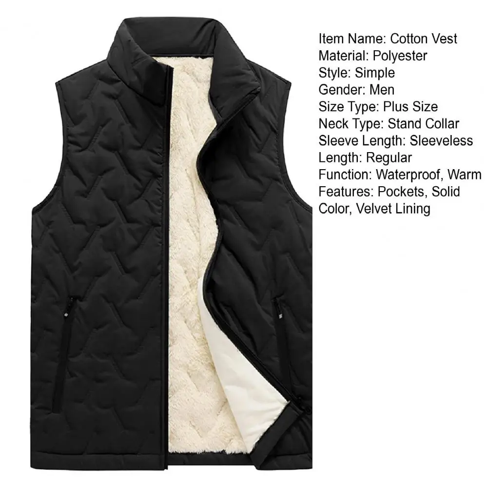 

Mens Winter Sleeveless Jacket Thermal Fleece Vest Male Coat Lightweight Padded Vest Thick Working Casual Vests For Man Clothes