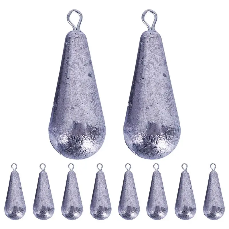 

Lead Fishing Weights 10X Sturdy Lead Fishing Sinkers In Teardrop Shape 360 Degree Rotatable Drop Shot Rig Multifunctional