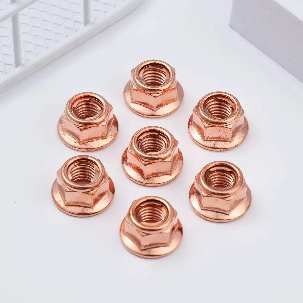 12Pcs M8 Copper Flashed Exhaust Manifold Nut 8mm Nuts High Temperature Nuts image 3
