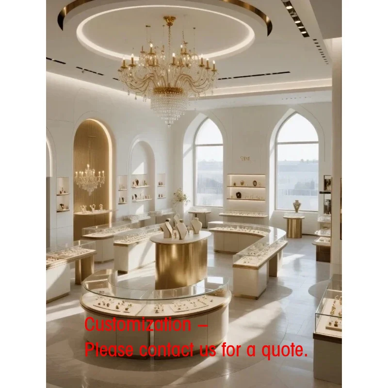custom.Durable Aluminium Jewelry Display Stand LED Lighting Heavy Duty Design Customizable Dimensions Retail St