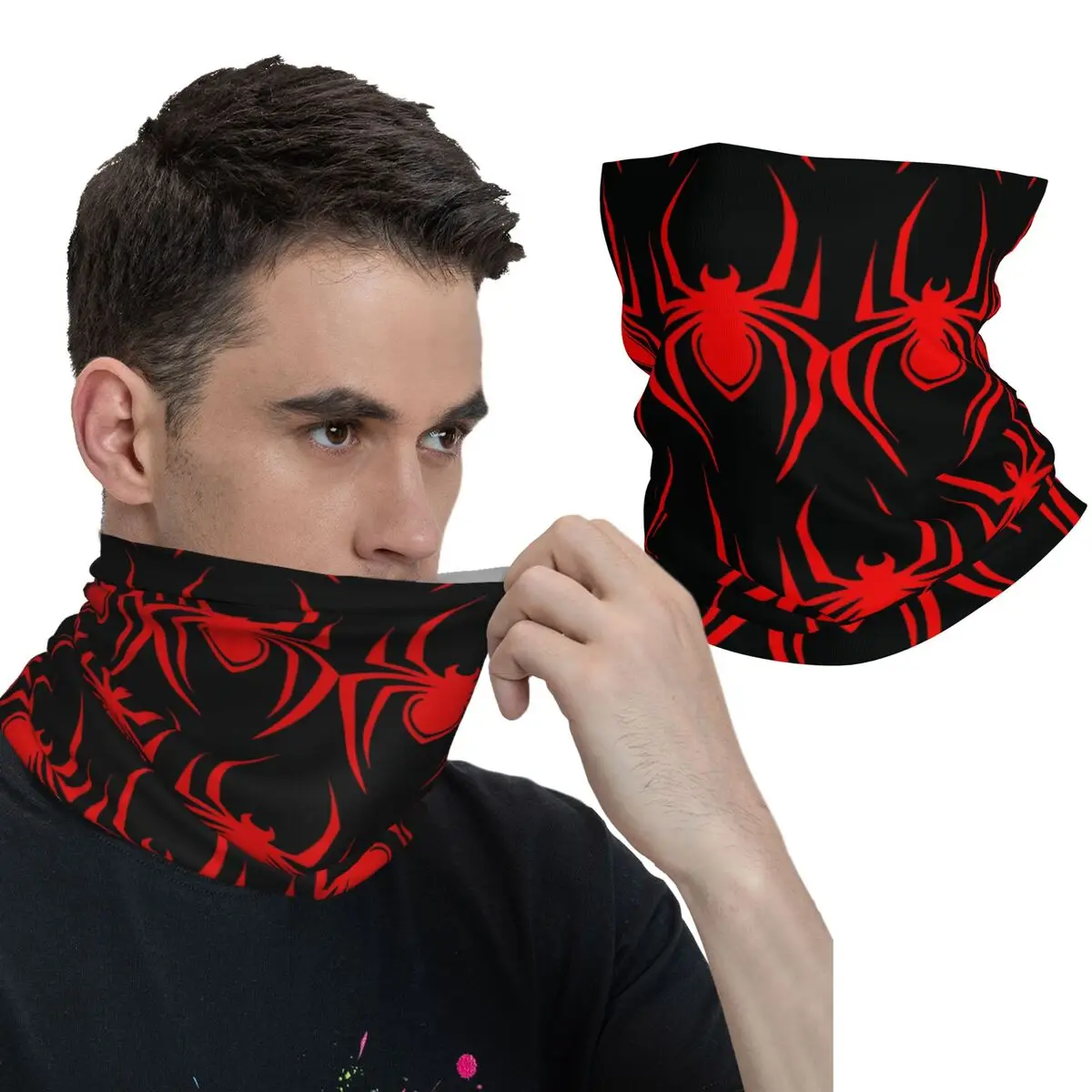 Red Spider Logo Balaclava Running Travel Face Cover Mask Women Fashion Punk Sun Protection Cycling Mask Soft Warm Neck Gaiter