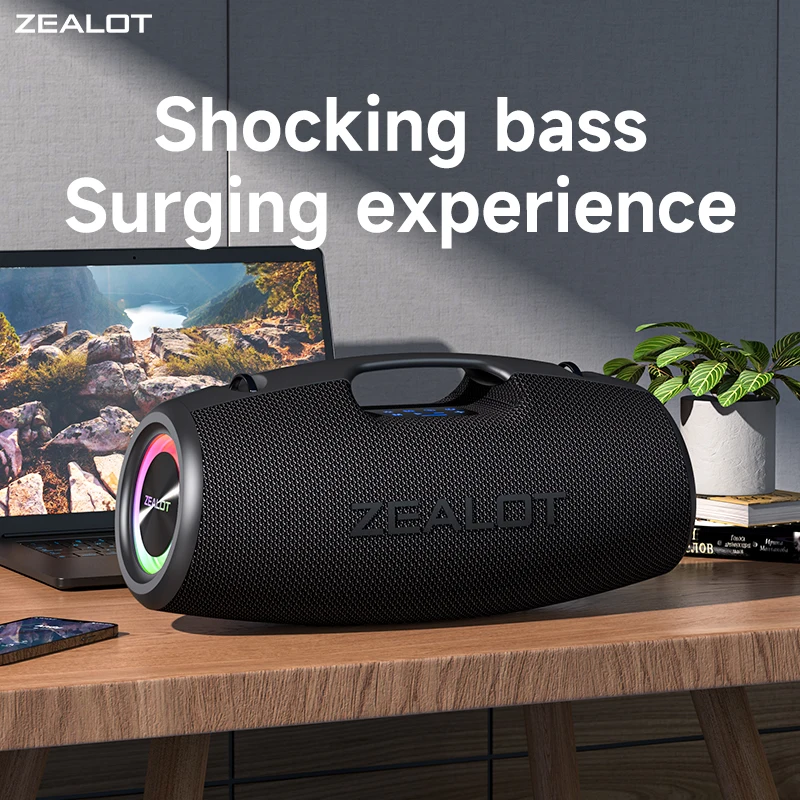 ZEALOT S78 High Power 100W Portable Bluetooth Speakers Powerful Soundbox Wireless Subwoofer Stereo Super Bass Mp3 Player Boombox