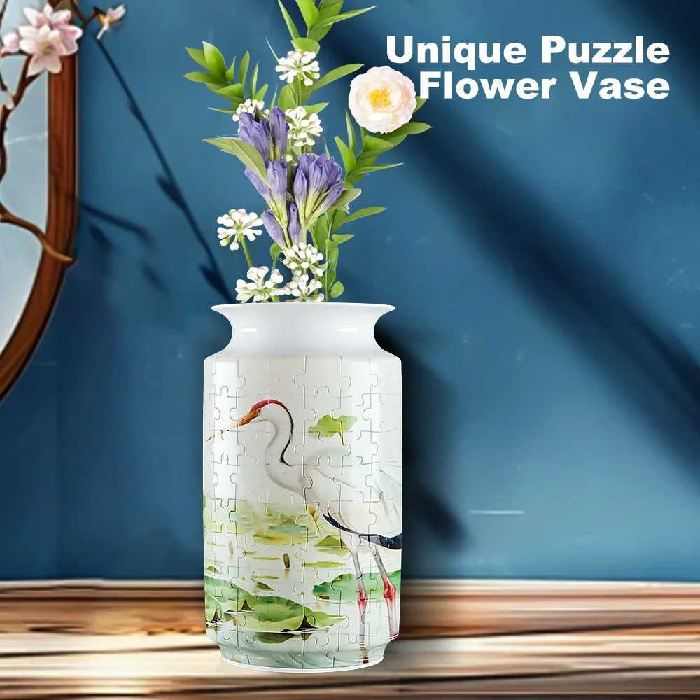 3D Puzzles Vase Chinese Style Puzzle 162 Pieces Diy Assembly Games Educational Toys Children Birthday Gift Home Decoration