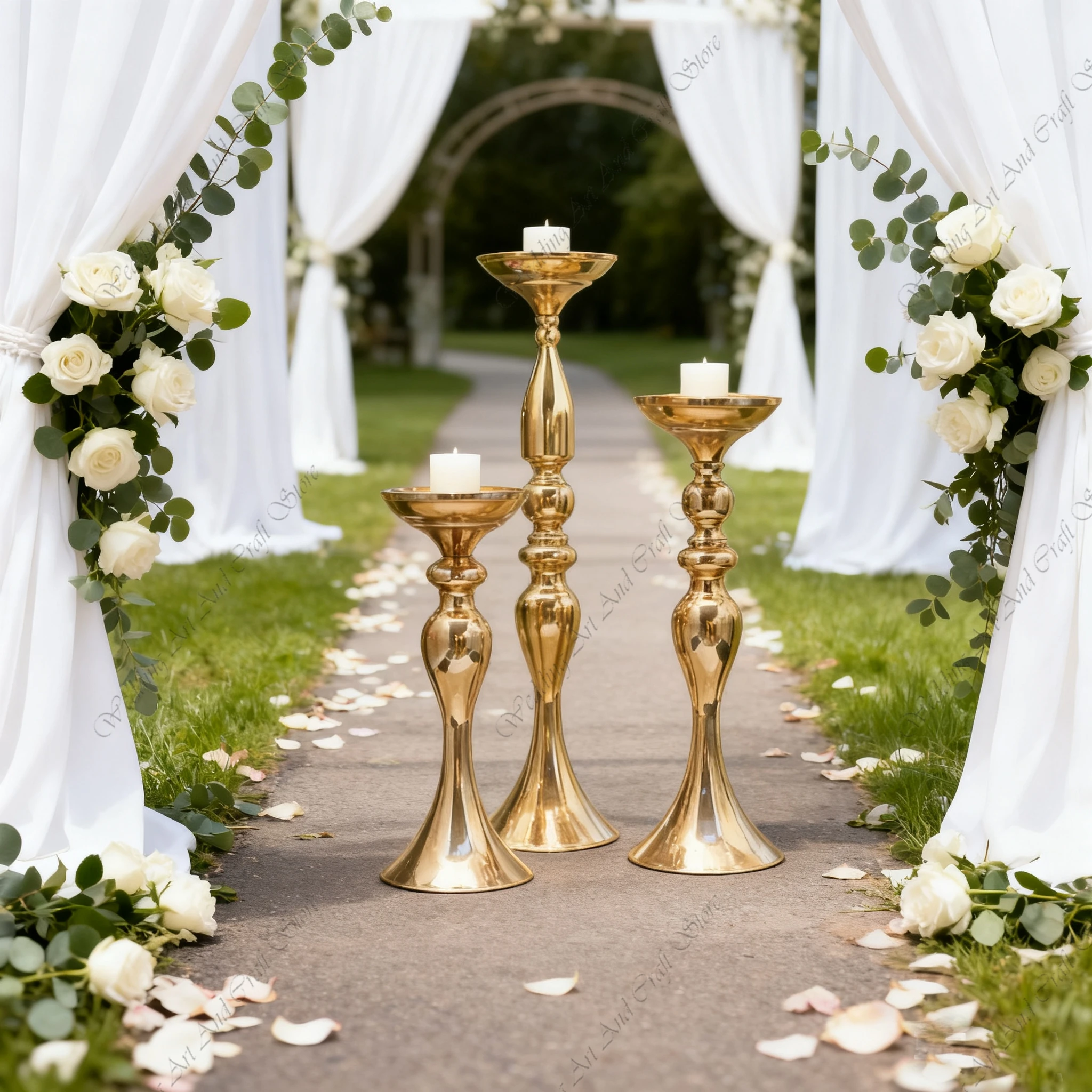 

10 шт. f30, 40-90 см, металлический художественный свадебный реквизит, золотая высокая ваза для цветов, свадебная центральная подставка, золотой подсвечник ivy313