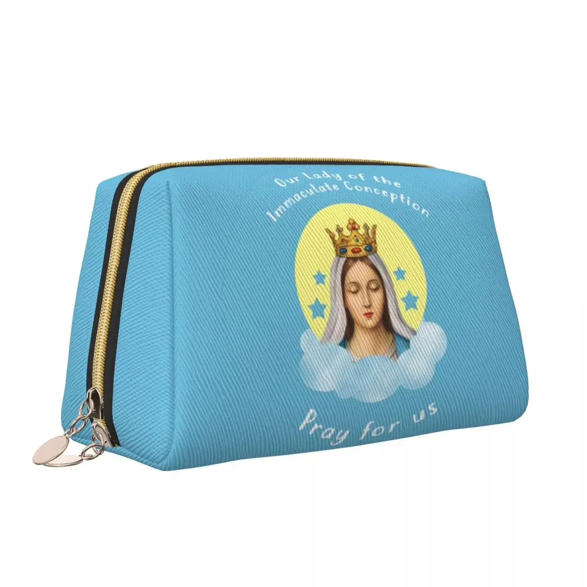 

Large Capacity Our Lady Of The Immaculate Conception Cosmetic Bag Waterproof Leather Makeup Pouch Washbag Fatima Toiletry Kit