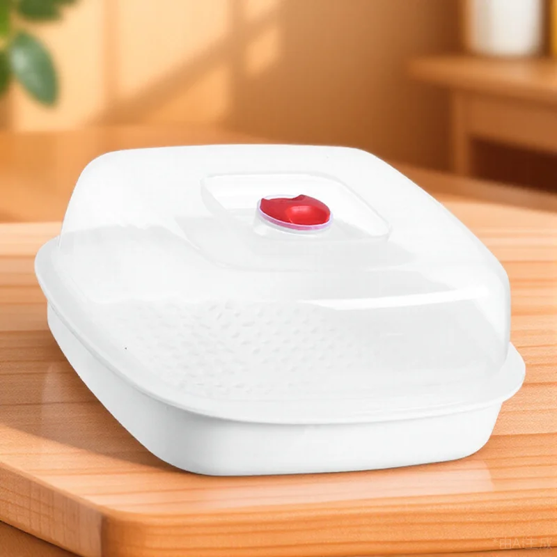 

Microwave Steamer Simple Structure Efficient Food Steaming Plate for Fish Bread Dumplings Rice Cooking Safe Reliable Handle
