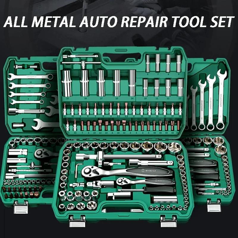 

Socket Set Professional Hexagonal Wrench Sets Multifunctional Ratchet Spanner Kit Automotive Repair Hand Tool Kits