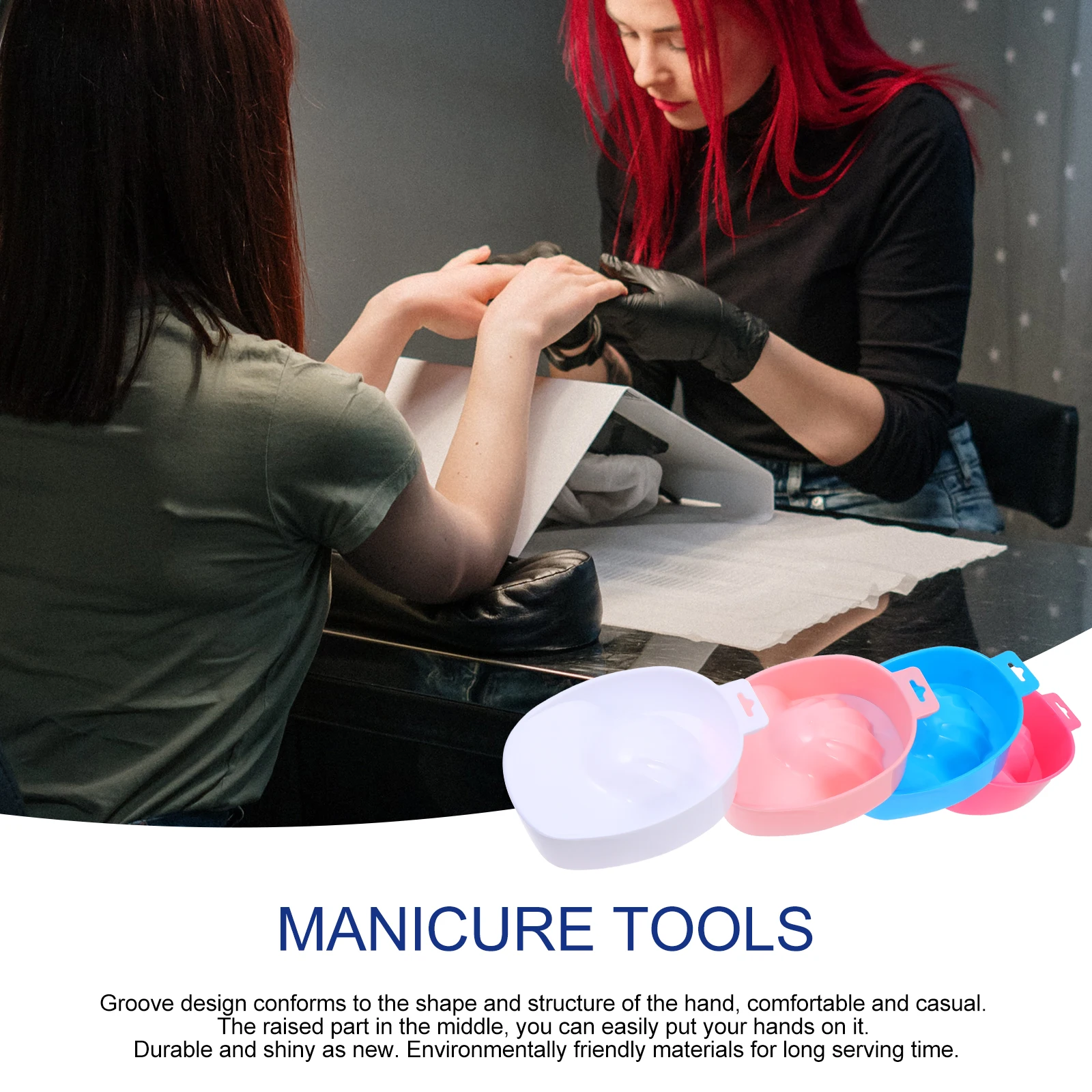 4 stücke Maniküre Soaker Schüssel Hand Waschen Spa Werkzeug Nail art Polnischen Schüssel Gel Entfernung Schalen PP Material Hause Salon verwenden