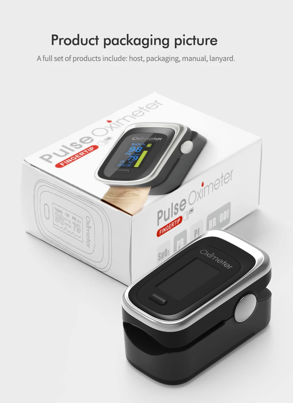 JYouCare Medical Finger Oled Pulse Oximeter Blood Oxygen With Respiratory Rate Oximetro De Dedo portable oxymeter Pulsioximetro