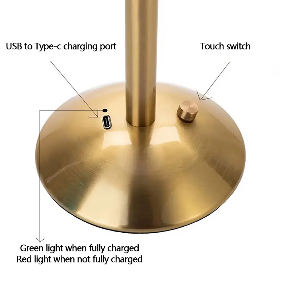Piccola lampada da tavolo pieghettata lampada da comodino ricaricabile USB lampada da scrivania senza fili per camera da letto soggiorno Home Office Decor