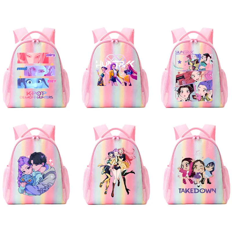 

KPop Demon Hunters Backpack Large Capacity Portable Student Backpack Cute Cartoon Pattern Backpack Children's Birthday Gift