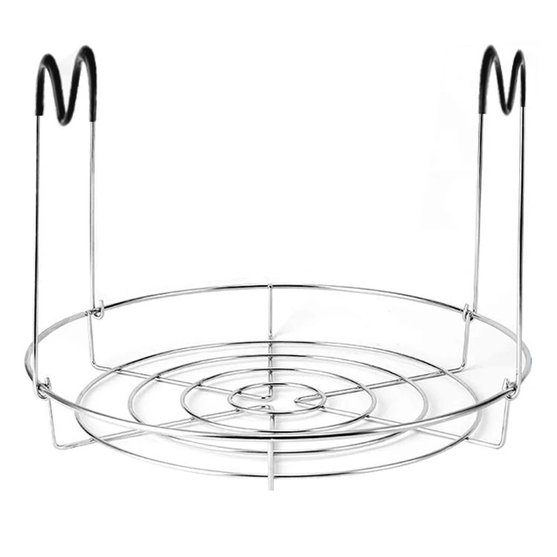 A013 Canning Rack,Canning Jar Rack,Steamer Rack for Water Bath Canning or Pressure Canning,Fit for Kinds of Jars-Black+Silver