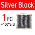 1 carrete plateado negro