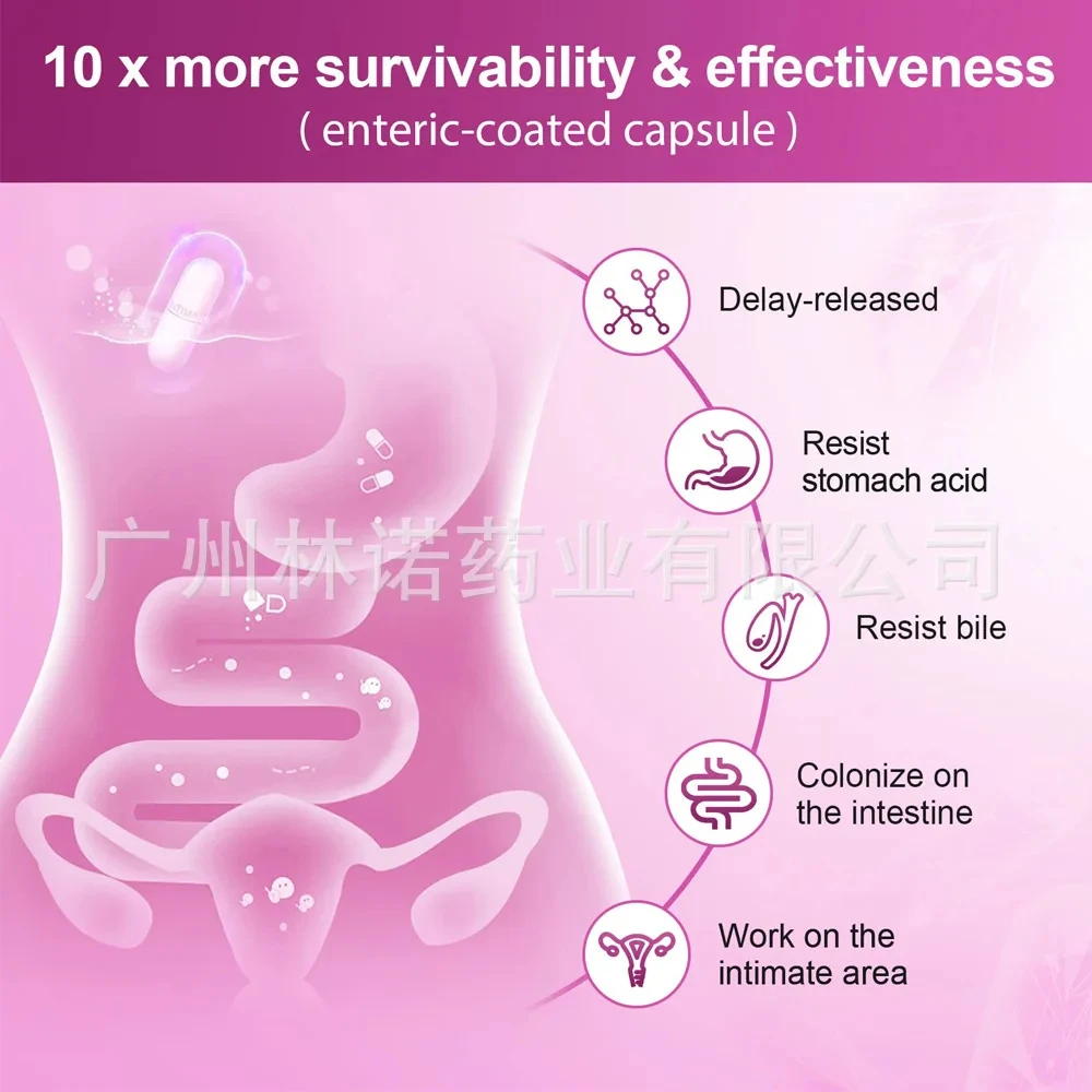 CFU-Probióticos femininos, Suporta Prebióticos, Melhorando a Intensidade Absorvente e a Saúde Intestinal, 100 milhões