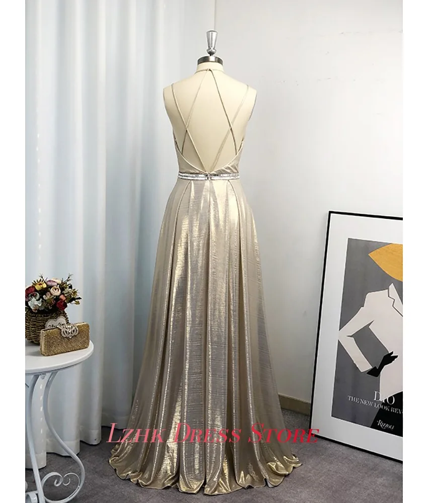 Customized Sexy Satin A-Line Spaghetti Straps Crystal Evening Dress Temperament Sweetheart Sleeveless Floor Length prom dresses