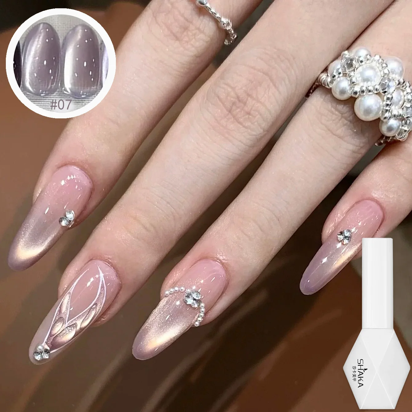 1 stks SHAKA Rode Kers Zwart Roze Glazen Kraal Cat Eye Gel Nagellak 2025 Whitening Populaire Essentiële Voor Halloween Nail Art