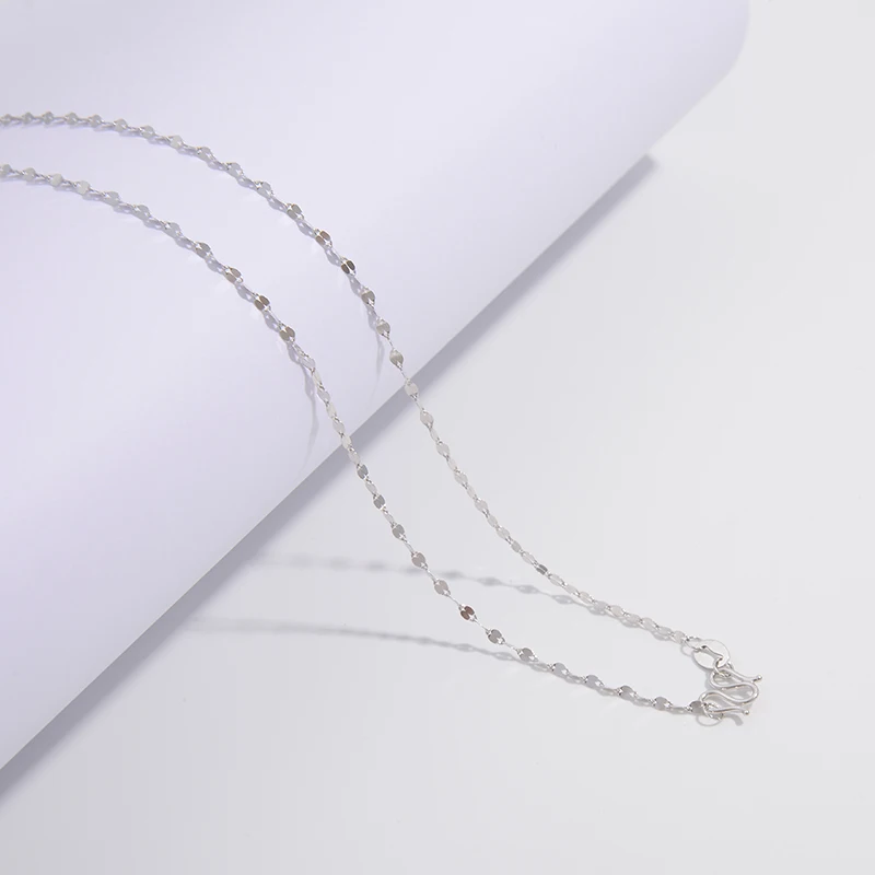 45cm*1.5mm Long S925 Sterling Silver Women Water-wave Chain Necklace Elegant Thin Necklace Charm Jewelry Gift SL11