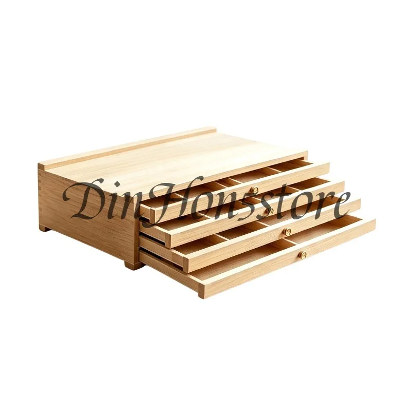 Beech Storage Box Painting Painting  Art Student Sketch Oil Wooden PaintingChildren's Three-layer