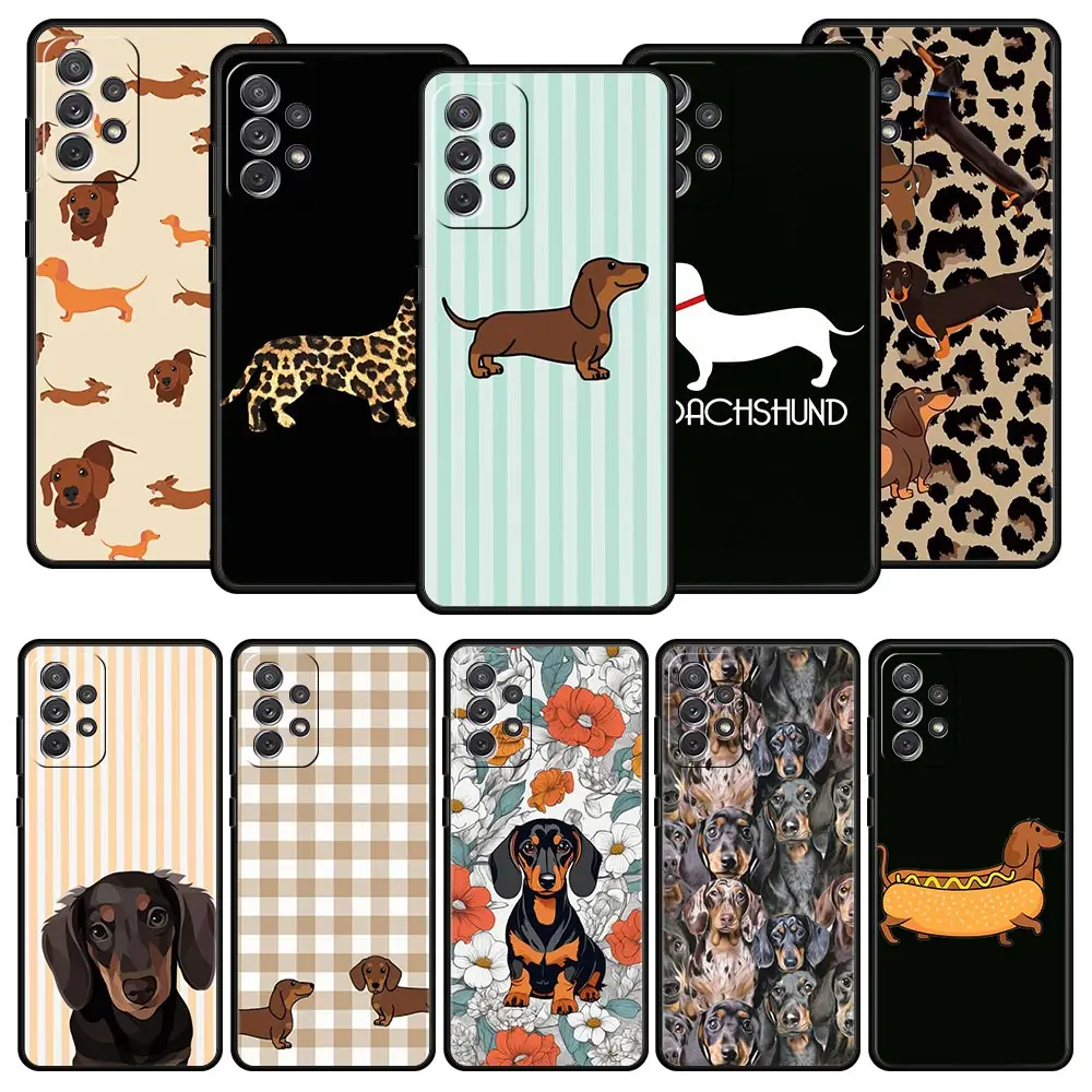 Case For Samsung A17 A15 A13 A51 A71 A41 A31 A07 A05S A35 A55 A23 A25 A33 A53 A73 A57 A37 5G Cover Cute Dachshund Bulldog