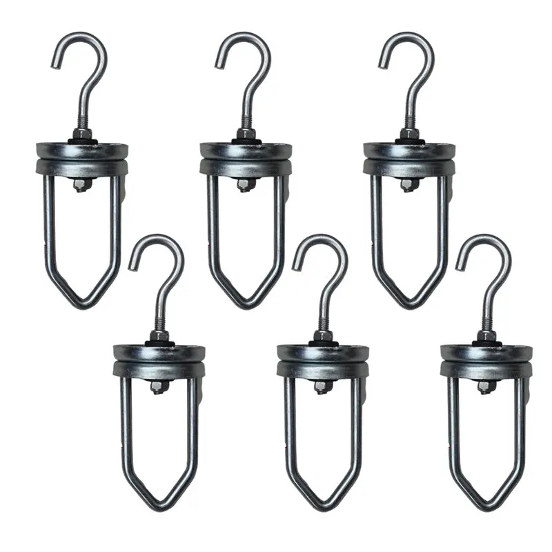 ABMR-6 Pcs Heavy Duty Powder Coating Swivel Hooks Rotating Hanging Fixture For Effortless Painting And Spraying