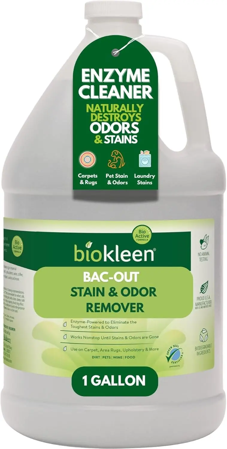 

Eco-Friendly Enzyme Cleaner for Pet Stains, Laundry, Carpets & More - Non-Toxic Lime Scent, 128 oz