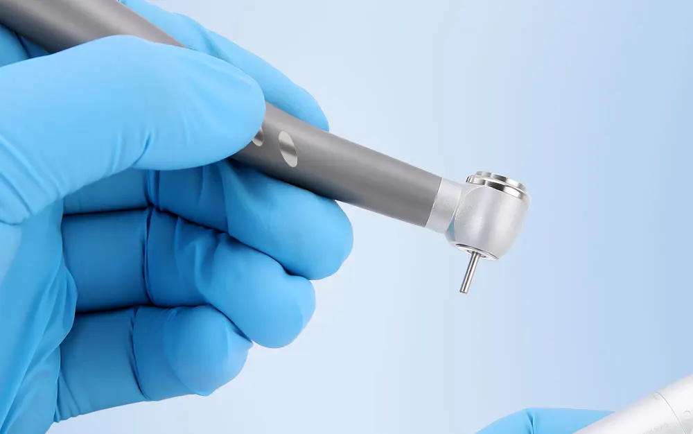 AZDENT Dental-Handstück-Set mit hoher und niedriger Geschwindigkeit, Druckknopf, 1:1, Winkelstück, Luftmotor-Set, Standard-Hochgeschwindigkeits-Handstück mit LED – Detail 10
