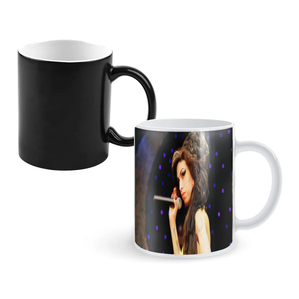 

Beauty Woman Amy Winehouse Music Singer Star Creative Change Ceramic Mug Heat Revealing Coffee Cup Breakfast Cup Mug Gift