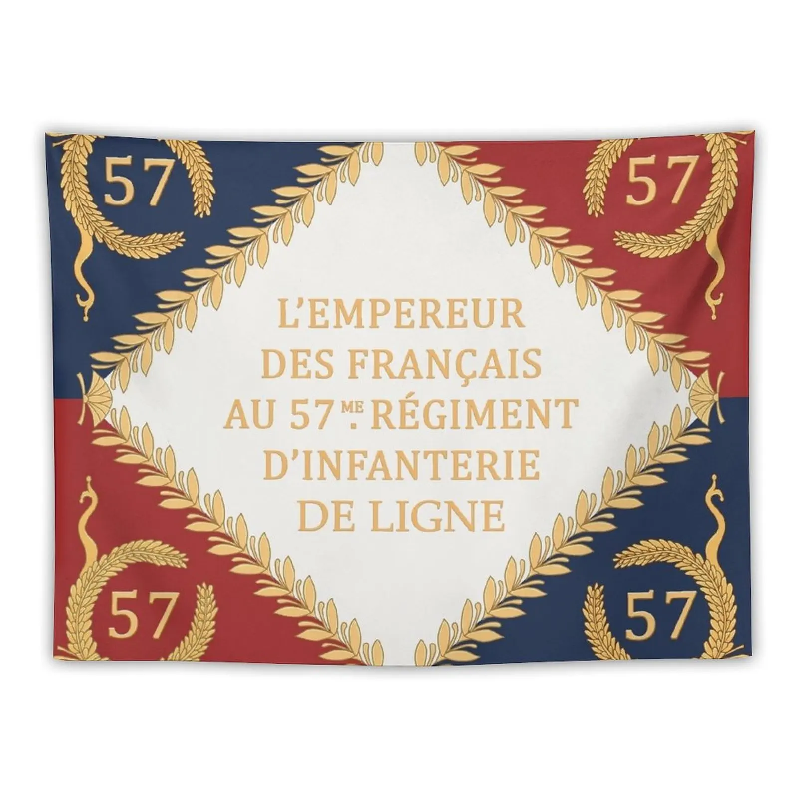 Napoleonic French drapeaux of the 57me D'infanterie de Ligne Tapestry Mushroom Decor For Room Wall Deco Tapestry