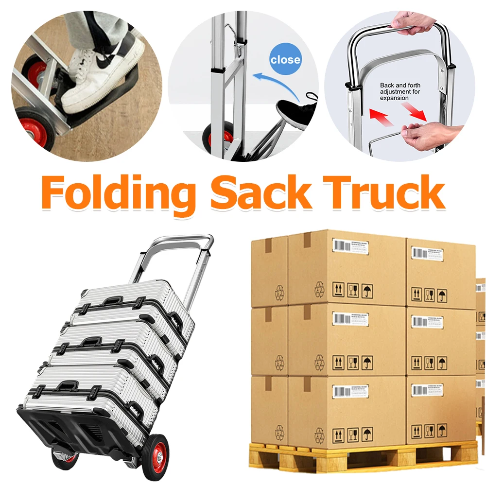 

Складной грузовик-мешок, сверхмощная тележка для кургана, длинная телескопическая ручка, алюминиевая передвижная тележка, многофункциональная для переезда и путешествий