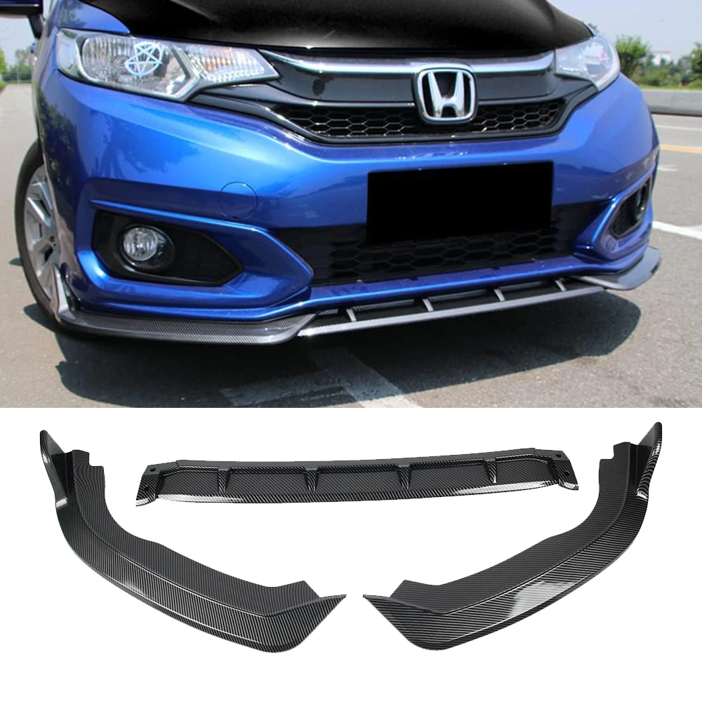 

Глянцевый черный автомобильный передний бампер, разделитель для губ, диффузор, комплект, спойлер, защита для 2018 2019 2020 2021, Honda Fit