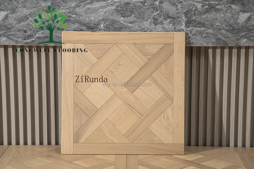 نسخة مخصصة كبيرة الحجم 1000x1000 مللي متر أرضية من خشب البلوط الأبيض لغرفة المعيشة