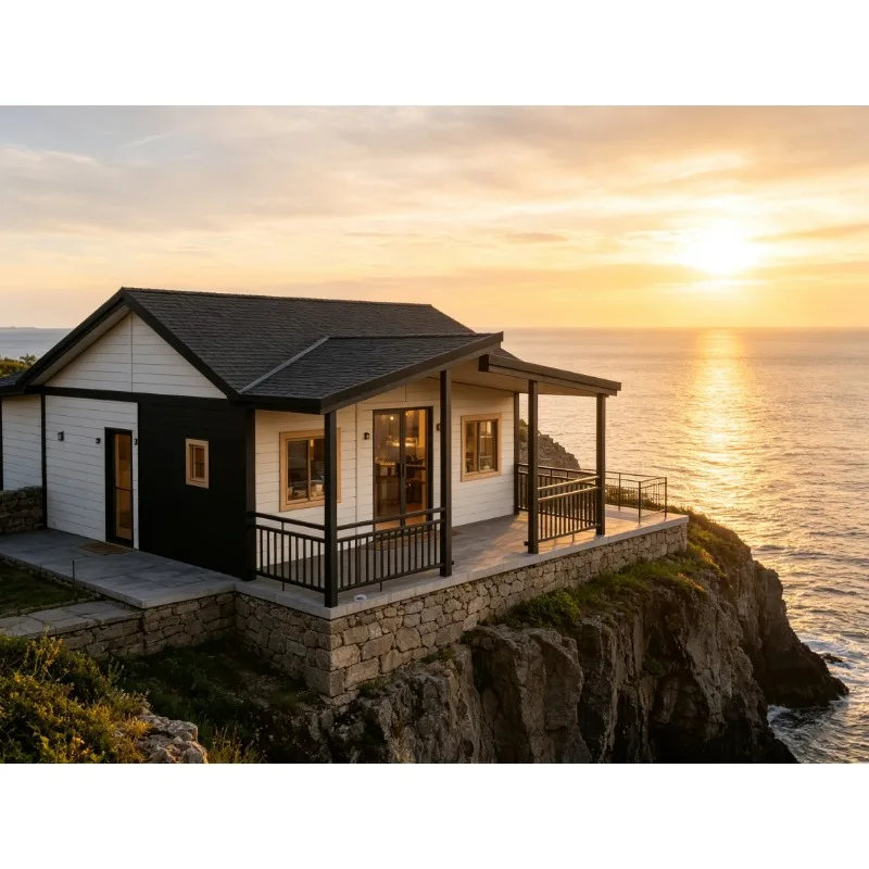 20ft 40ft Light Steel Expandable Container Home Pitched Roof Insulated Waterproof Prefab House For Dormitory Home Office  Living