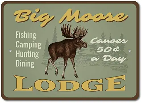 

Moose Decor, Moose Sign, Moose Lover Gift Tin Sign Metal Plaque 12x8 Inches